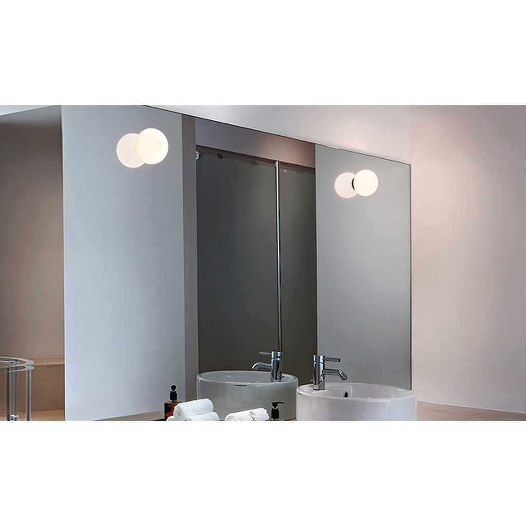Jewel-Style White Glass Wall Sconce on Colored Base