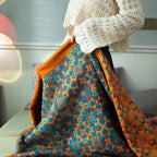 Citrus Sunrise: Six-Layer Organic Cotton Blanket with Colorful Pattern & Soft Texture – for Bedroom & Living Room