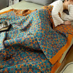 Citrus Sunrise: Six-Layer Organic Cotton Blanket with Colorful Pattern & Soft Texture – for Bedroom & Living Room