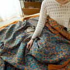 Citrus Sunrise: Six-Layer Organic Cotton Blanket with Colorful Pattern & Soft Texture – for Bedroom & Living Room