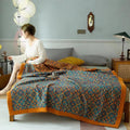 Citrus Sunrise: Six-Layer Organic Cotton Blanket with Colorful Pattern & Soft Texture – for Bedroom & Living Room