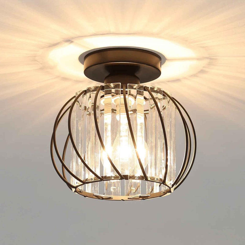 Dante Plafondlamp | Open Design met Glas & Metaal, Zwart of Goud