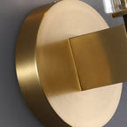 Cylinder Crystal Glass Wall Sconce with Brass Body