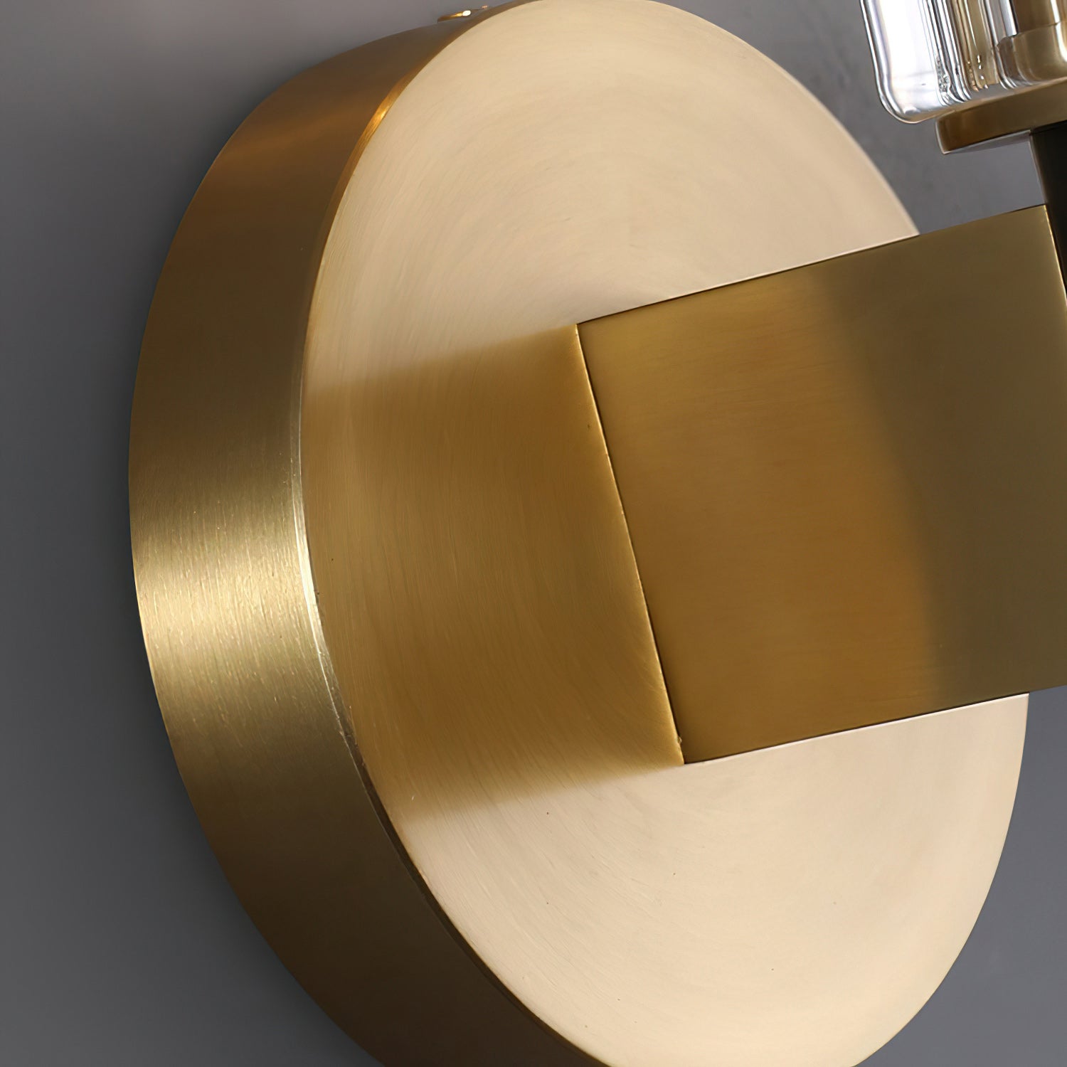 Cylinder Crystal Glass Wall Sconce with Brass Body