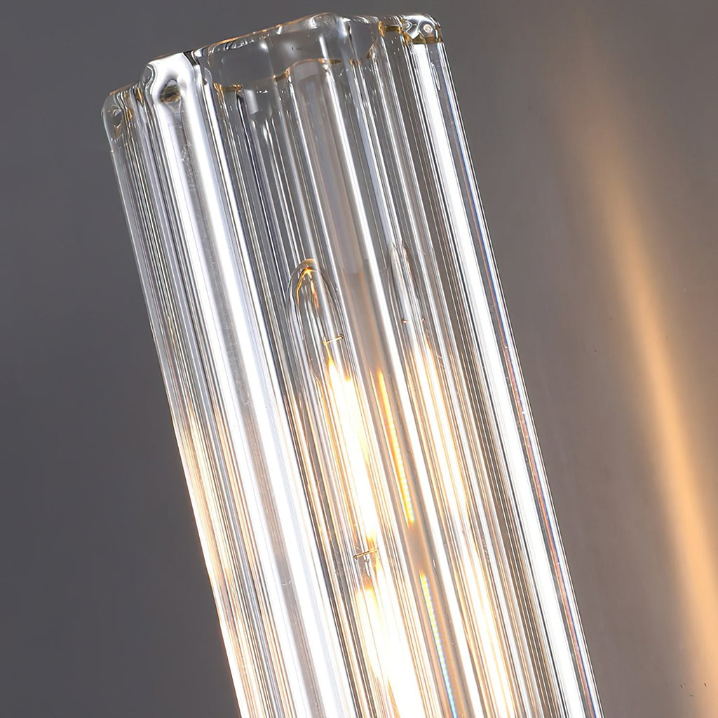 Cylinder Crystal Glass Wall Sconce with Brass Body