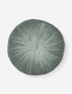 Mira Velvet Round Pillow | Pleated Texture, Soft Hues