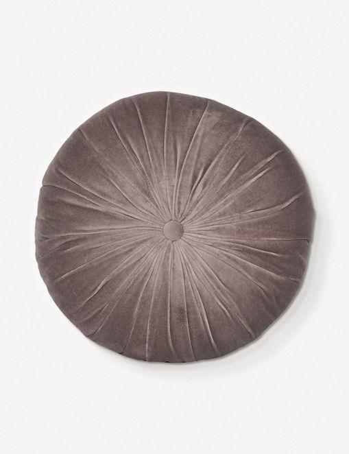Mira Velvet Round Pillow | Pleated Texture, Soft Hues