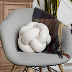 Bela Bouclé Knot Cushion | Soft Lamb-Like Texture, Elegant Nude