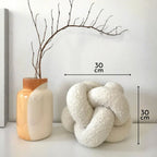 Bela Bouclé Knot Cushion | Soft Lamb-Like Texture, Elegant Nude