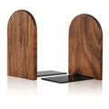 Black Walnut Wood Bookends – Heavy Duty, Non-Slip Book Holder for Shelves, Home & Office Decor