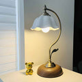 Bela Vintage Table Lamp | Antique Brass, USB Powered Floral Shade