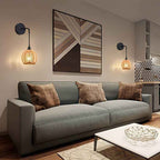 Bela Rattan Wall Lamp | Handwoven Shade, Adjustable Arm