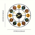 Bello Wall Clock | Retro Iron Design, Silent Quartz Movement