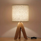 Beneva Tripod Table Lamp | Wooden Base, Fabric Shade