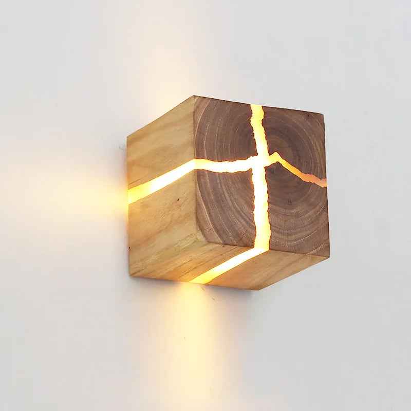 Bela Wall Light | Hand-Carved Solid Wood, Warm Ambient Glow