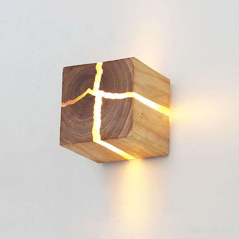 Bela Wall Light | Hand-Carved Solid Wood, Warm Ambient Glow