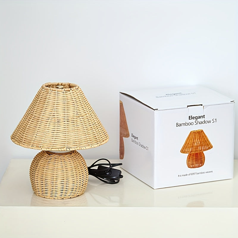 Bela Desk Lamp | Handwoven Bamboo, USB-Powered Ambient Light