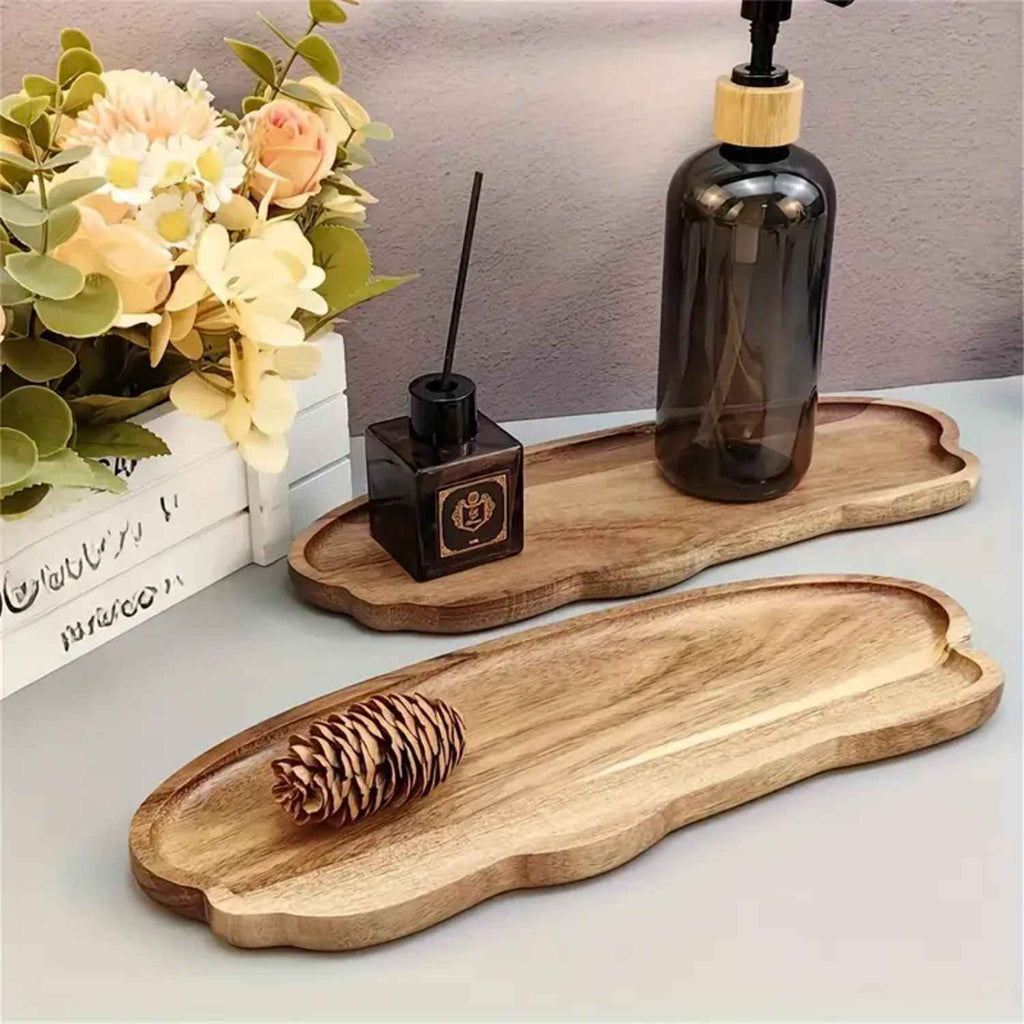 Bela Acacia Wood Tray | Irregular Design with Natural Grain