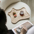 Oro Stone Tray | Rustic Irregular Design, Natural Ochre Color