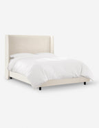 Adara Upholstered Bed | Winged Headboard, Crisp Sophistication