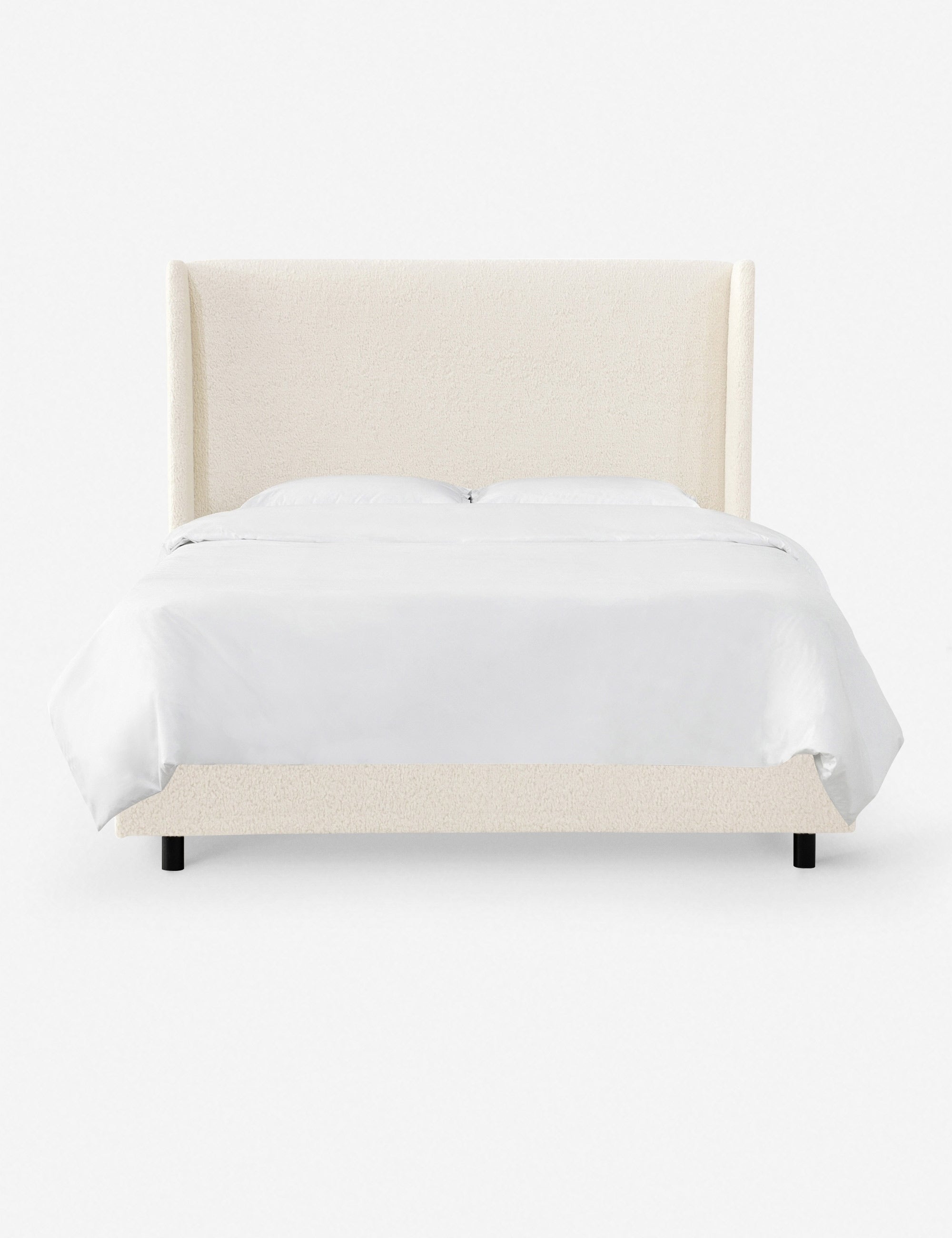 Adara Upholstered Bed | Winged Headboard, Crisp Sophistication