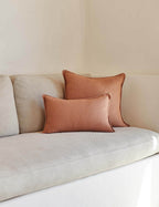 Luna Linen Lumbar Pillow | Superior Long Fiber Flax, Tonal Stitch Detail