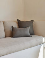 Luna Linen Lumbar Pillow | Superior Long Fiber Flax, Tonal Stitch Detail