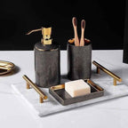 Palais Bathroom Accessories Set | Ceramic with Gold Accents