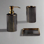 Palais Bathroom Accessories Set | Ceramic with Gold Accents