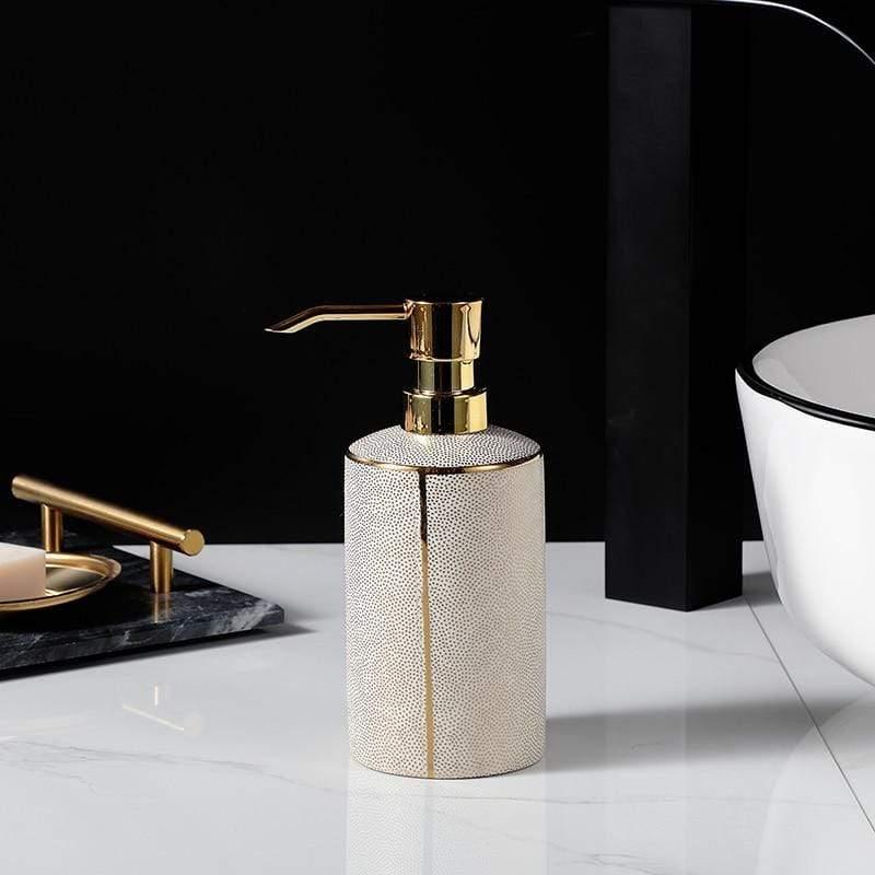 Palais Bathroom Accessories Set | Ceramic with Gold Accents