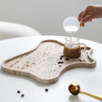 Oro Stone Tray | Rustic Irregular Design, Natural Ochre Color