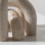 Bela Decorative Arch Figures | Travertine Marble Style, Set of 3