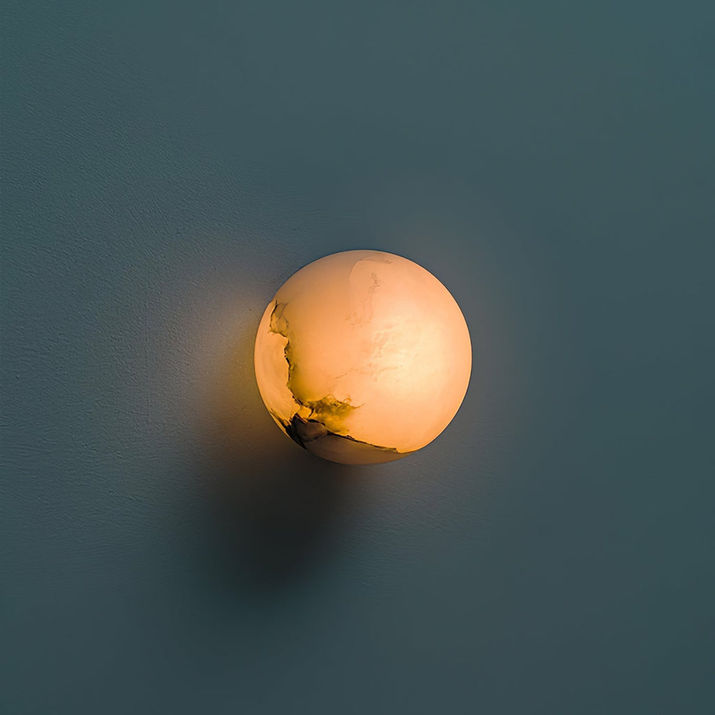 Japandi Marble Orb Wall Sconce LED 1-Light