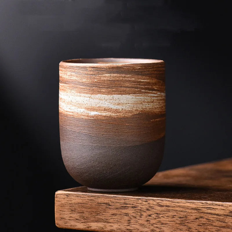 Bamboo Yunomi Cup | Handcrafted Stoneware, 150ml