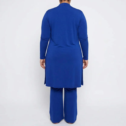 Elegant Three-Piece Set for Women Short-Sleeve Cardigan Wide-Leg