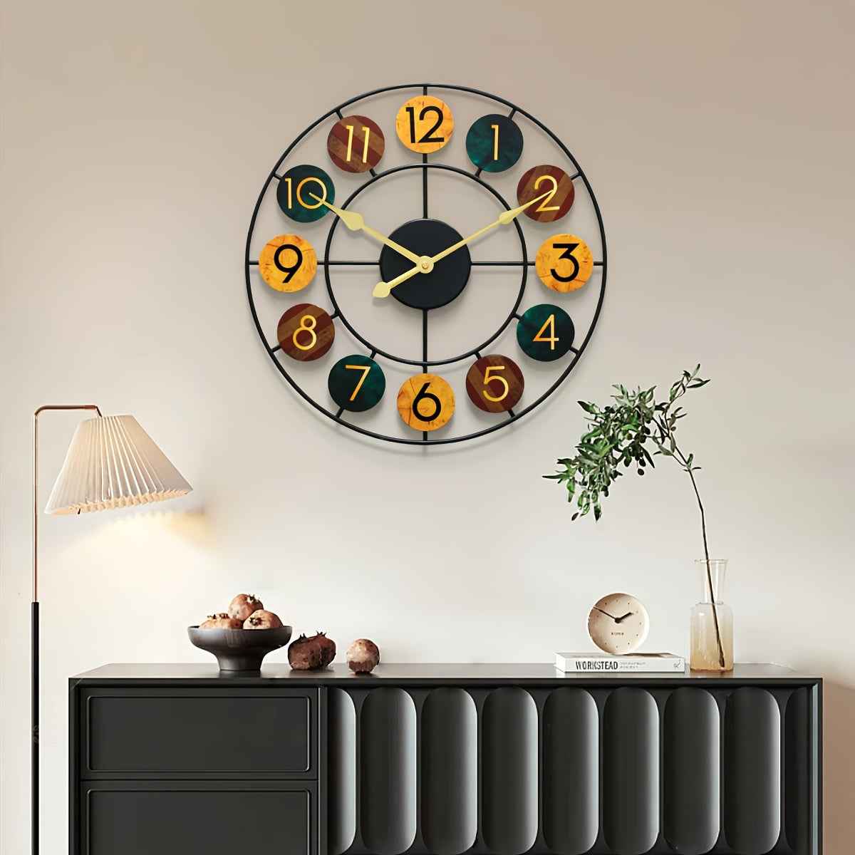 Bello Wall Clock | Retro Iron Design, Silent Quartz Movement