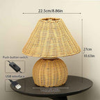 Bela Desk Lamp | Handwoven Bamboo, USB-Powered Ambient Light