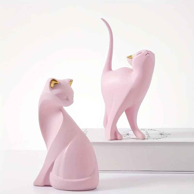 Dalia Handgeschilderd Kattenbeeld | Ambachtelijk Handwerk, Duurzaam Resin