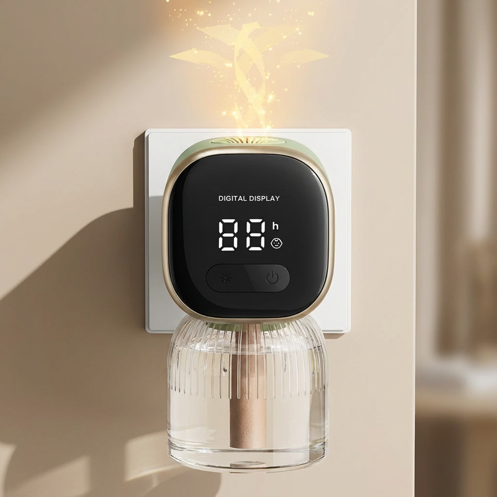 Electric Plug-In Pest Deterrent with Customizable LED Timer and Low-Noise Operation for Indoor Use