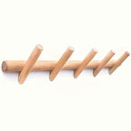 Milo Wall Rack | Solid Oak, 5-Peg Design