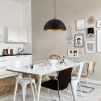 Bello Pendant Light | Adjustable Iron Shade, Black & Gold Finish