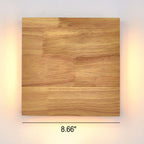 Rectangular LED Wall Sconce Lamp in Japanese Wabi-Sabi Log Wood Design