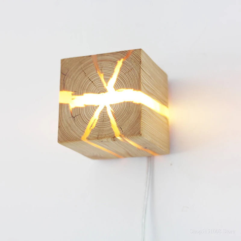 Bela Wall Light | Hand-Carved Solid Wood, Warm Ambient Glow
