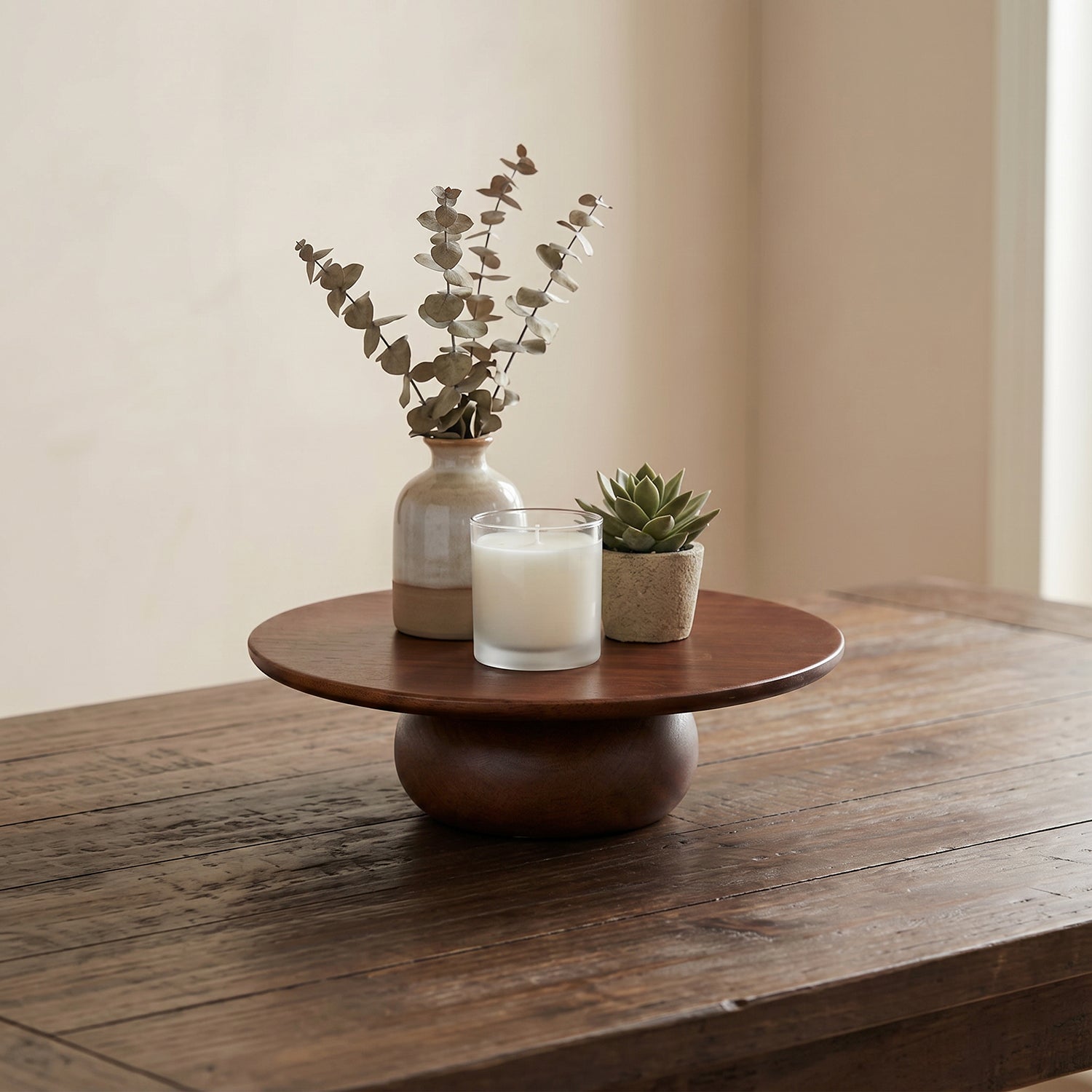 Aurelia Low Raised Tray | Solid Acacia Wood, Low-Profile Design
