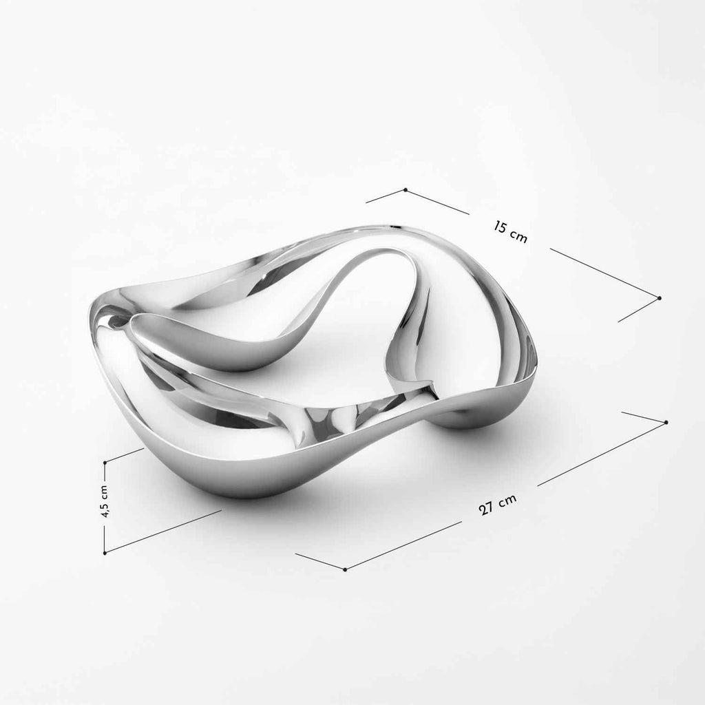 Luma Silver Tray | Triple Compartment, Mirror Finish