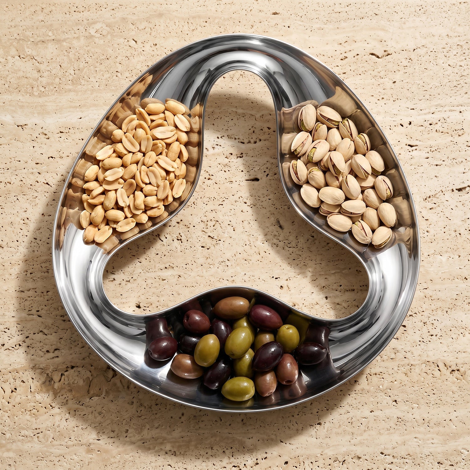 Luxe Infinity Tray | 304 Stainless Steel, Triple Compartment