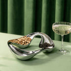 Luma Silver Tray | Triple Compartment, Mirror Finish