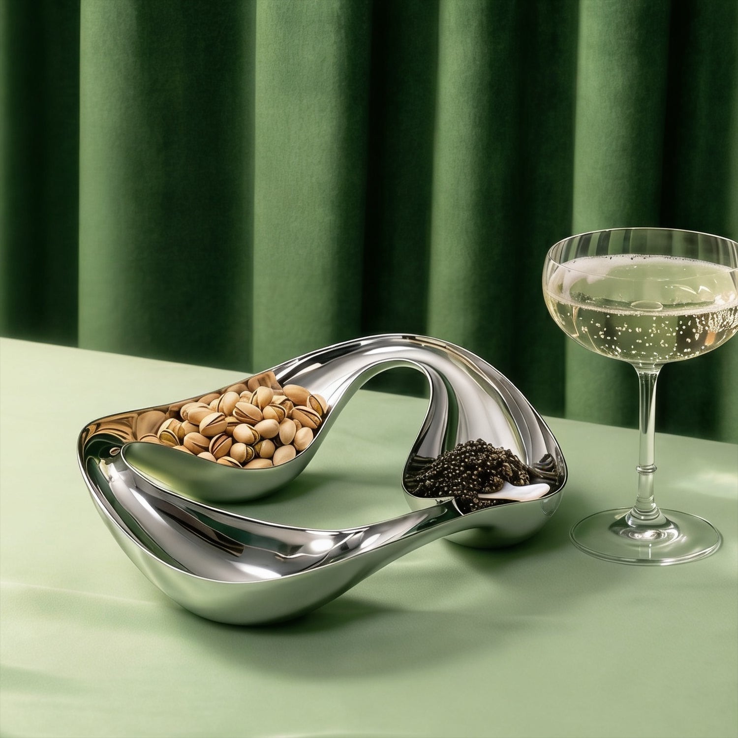 Luxe Infinity Tray | 304 Stainless Steel, Triple Compartment