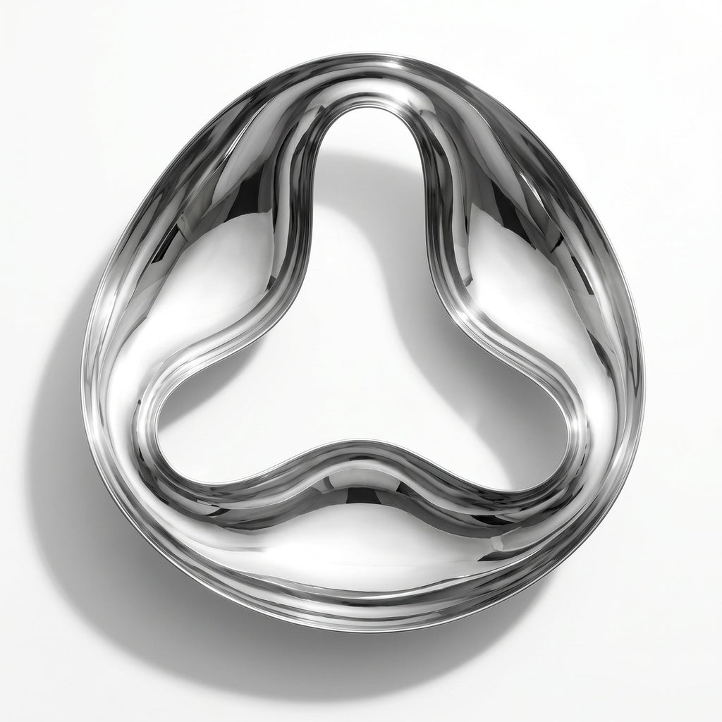 Luma Silver Tray | Triple Compartment, Mirror Finish