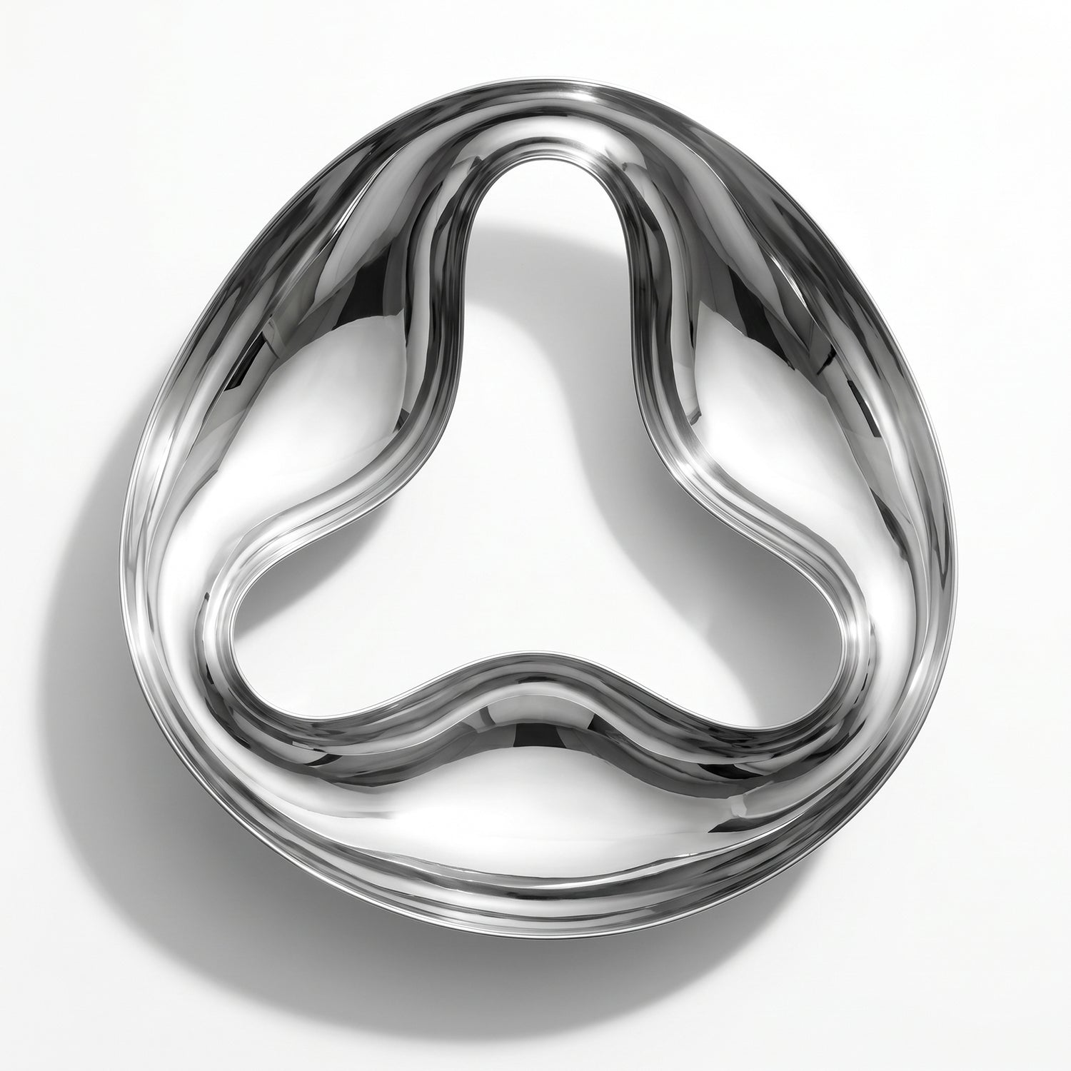 Luma Silver Tray | Triple Compartment, Mirror Finish